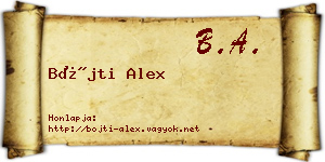 Bőjti Alex névjegykártya